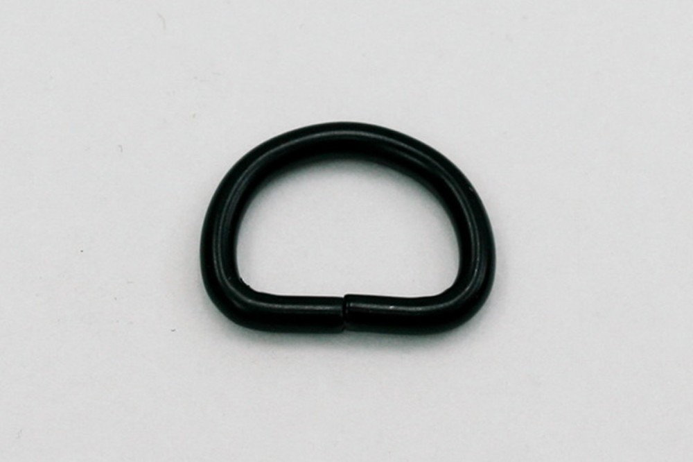 Halbring schwarz (D-Ring) 15mm/3,0mm