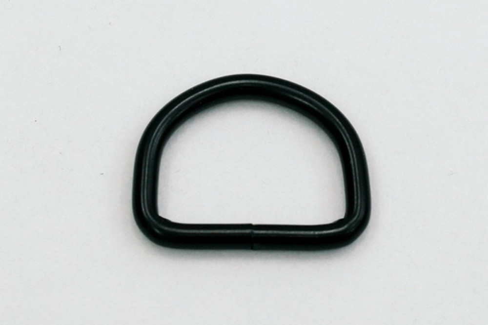 Halbring schwarz (D-Ring) 20mm/3,0mm