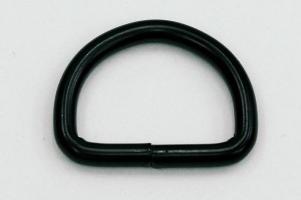 Halbring schwarz (D-Ring) 25mm/4,0mm