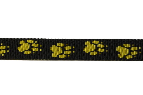 Mustergurtband Tatzen schwarz/gelb 25mm