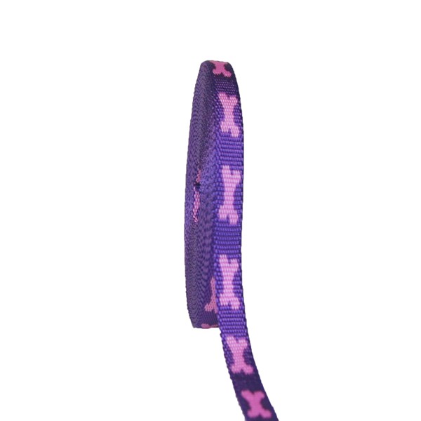 Mustergurtband Knochen lila/rosa 10mm