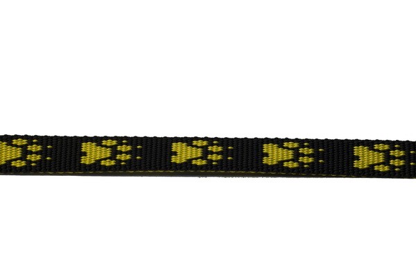 Mustergurtband Tatzen schwarz/gelb 15mm