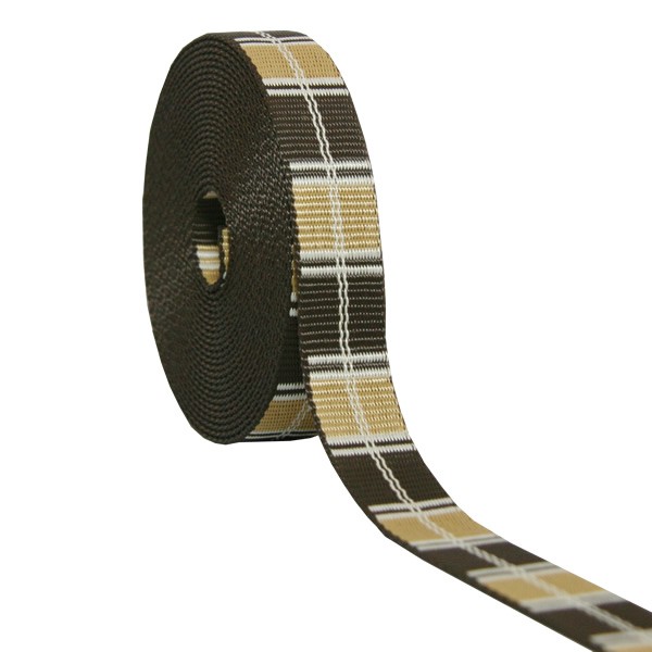 Mustergurtband Viereck braun/hellbraun 25mm