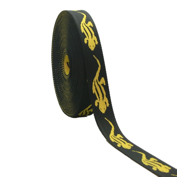 Mustergurtband Lizard schwarz/gelb 25mm