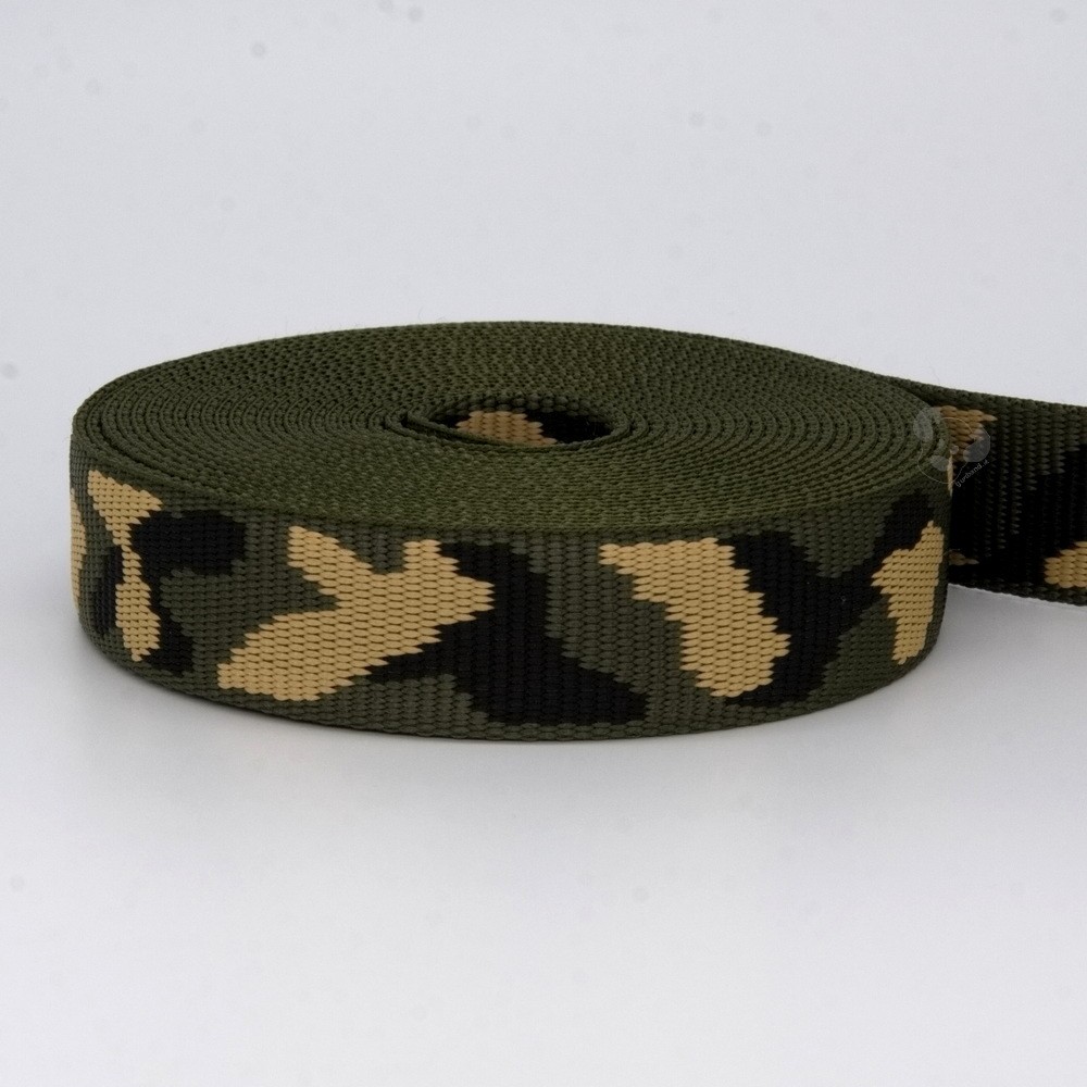 Mustergurtband Camouflage grün RG 25mm